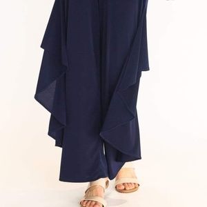 Ruffle Side Pant - NAVY